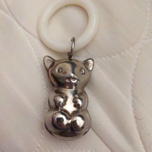 Antique silver plated baby rattle